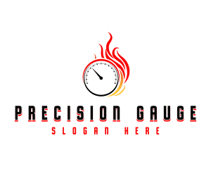 Speed Fire Speedometer logo design