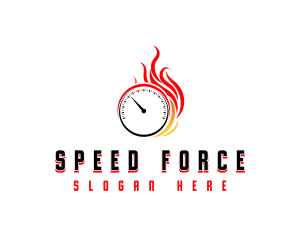 Speed Fire Speedometer logo design