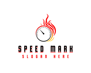 Speed Fire Speedometer logo design