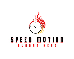 Speed Fire Speedometer logo design