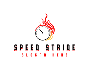 Speed Fire Speedometer logo design