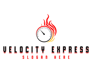 Speed Fire Speedometer logo design