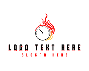 Fast - Speed Fire Speedometer logo design