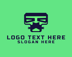 Villain - Frankenstein Monster Robot logo design