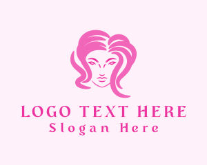 Hairdresser - Pink Beauty Woman logo design