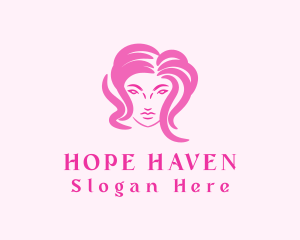 Pink Beauty Woman Logo