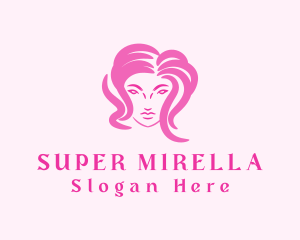 Pink Beauty Woman Logo