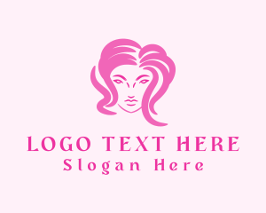Lipstick - Pink Beauty Woman logo design