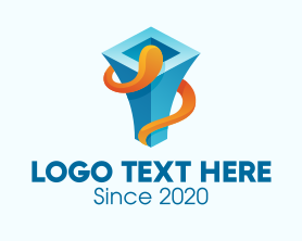 3d - 3D Blue Chimney logo design