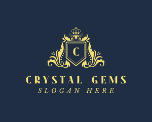 Crown Shield Crest logo design