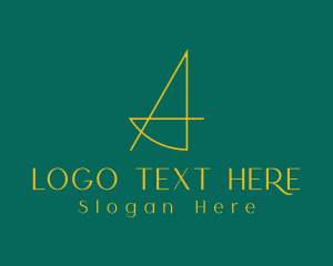 Line - Simple Professional Handwritten Letter A logo design