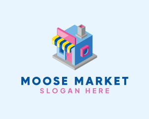 Cute 3D Market logo design