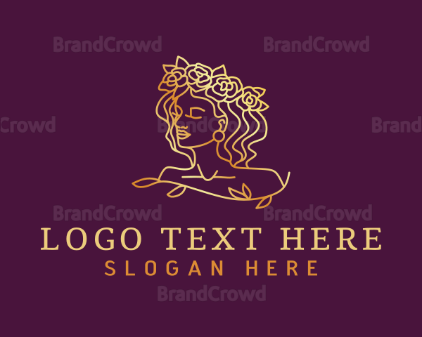 Flower Wreath Lady Logo