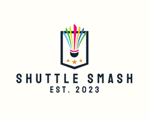 Sports Shuttlecock Badminton logo design