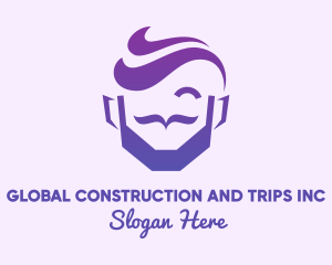 Hair Product - Violet Hipster Guy logo design