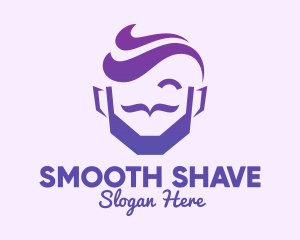 Shaving - Violet Hipster Guy logo design