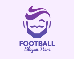 Man - Violet Hipster Guy logo design