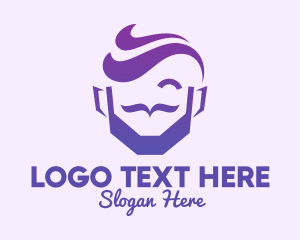 Violet Hipster Guy Logo