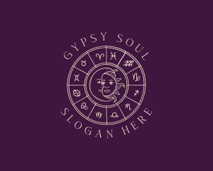 Gypsy - Mystical Zodiac Astrology logo design