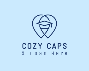 Graduation Cap Location  logo design