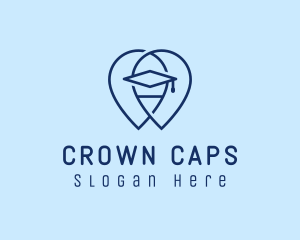 Graduation Cap Location  logo design