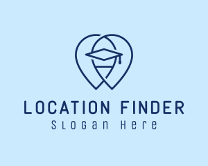 Graduation Cap Location  logo design