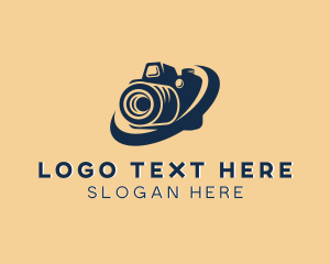 Vlogger - Swoosh DSLR Camera logo design