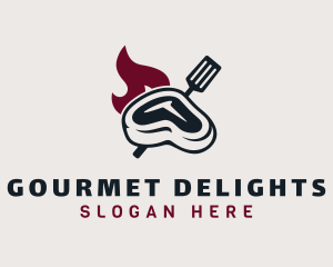 Flaming Steak Grill logo design