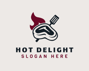 Flaming Steak Grill logo design