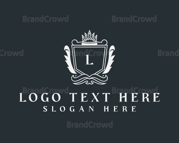 Wreath Shield Crown Boutique Logo