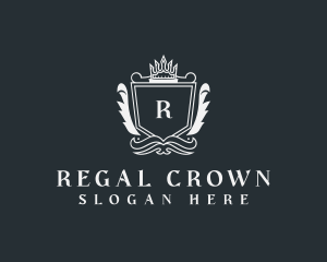 Wreath Shield Crown Boutique logo design