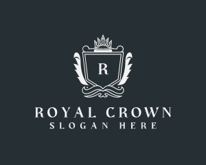 Wreath Shield Crown Boutique logo design