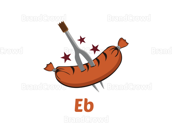 Carving Fork Sausage Logo