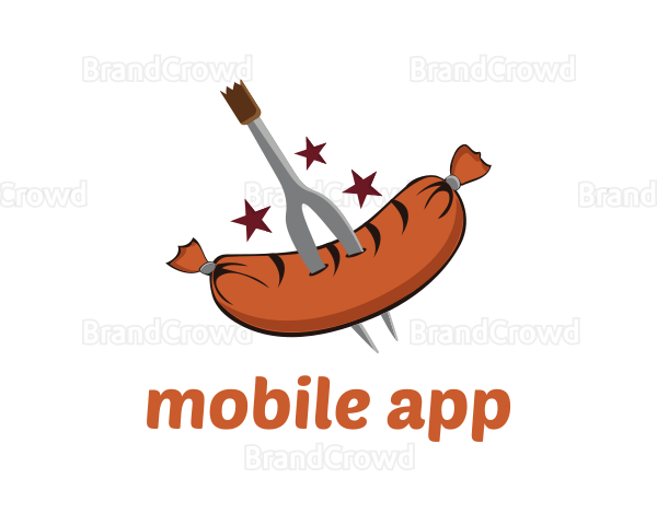 Carving Fork Sausage Logo