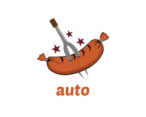 Carving Fork Sausage Logo