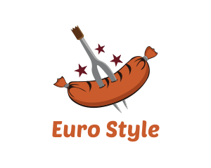 Europe - Carving Fork Sausage logo design