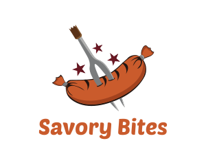 Sausage - Carving Fork Sausage logo design
