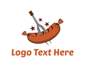 Carving Fork Sausage logo design