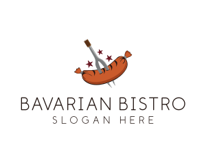 German - Carving Fork Sausage Deli logo design