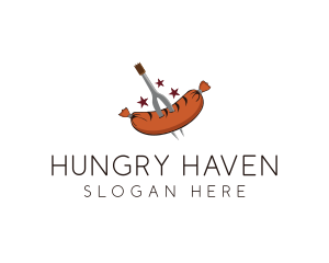 Hungry - Carving Fork Sausage Deli logo design