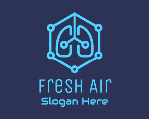 Lungs - Blue Respiratory Lungs Tech logo design