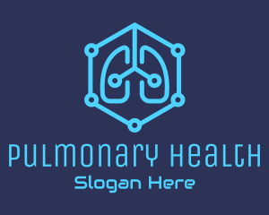 Pulmonary - Blue Respiratory Lungs Tech logo design