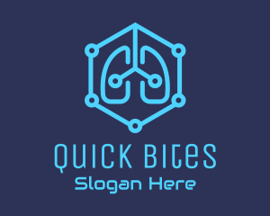 Blue Respiratory Lungs Tech logo design