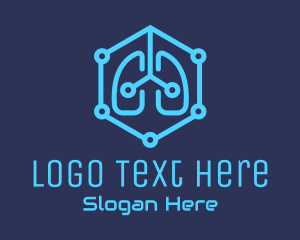 Ss - Blue Respiratory Lungs Tech logo design