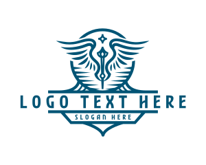 Health Center - Hospital Clinic Caduceus logo design