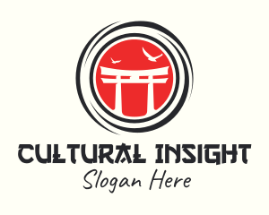 Japanese Shinto Shrine logo design