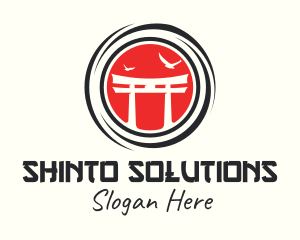 Japanese Shinto Shrine logo design