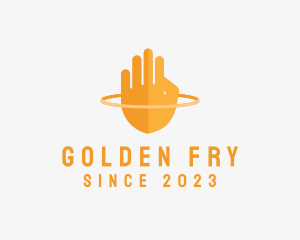 Golden Shield Hand  logo design