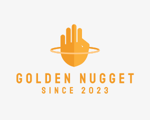 Golden Shield Hand  logo design