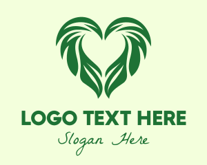 Vegetarian - Heart Leaf Agriculture Gardening logo design